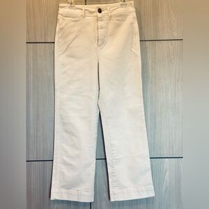 Loft by Ann Taylor Jeans Wide Leg High Rise Ivory Cream Size 27/4